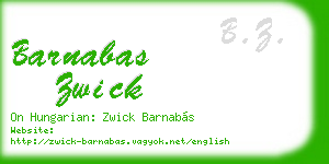barnabas zwick business card